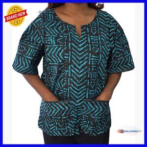 Unisex Ankara Cotton Dashiki Tunic Shirt Loose Fit Tribal Print